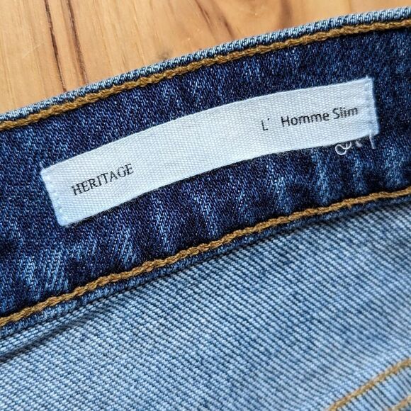 FRAME L'Homme Slim Fit Heritage Jeans in Melvin 139021 sz 33 x 32 - Picture 14 of 16